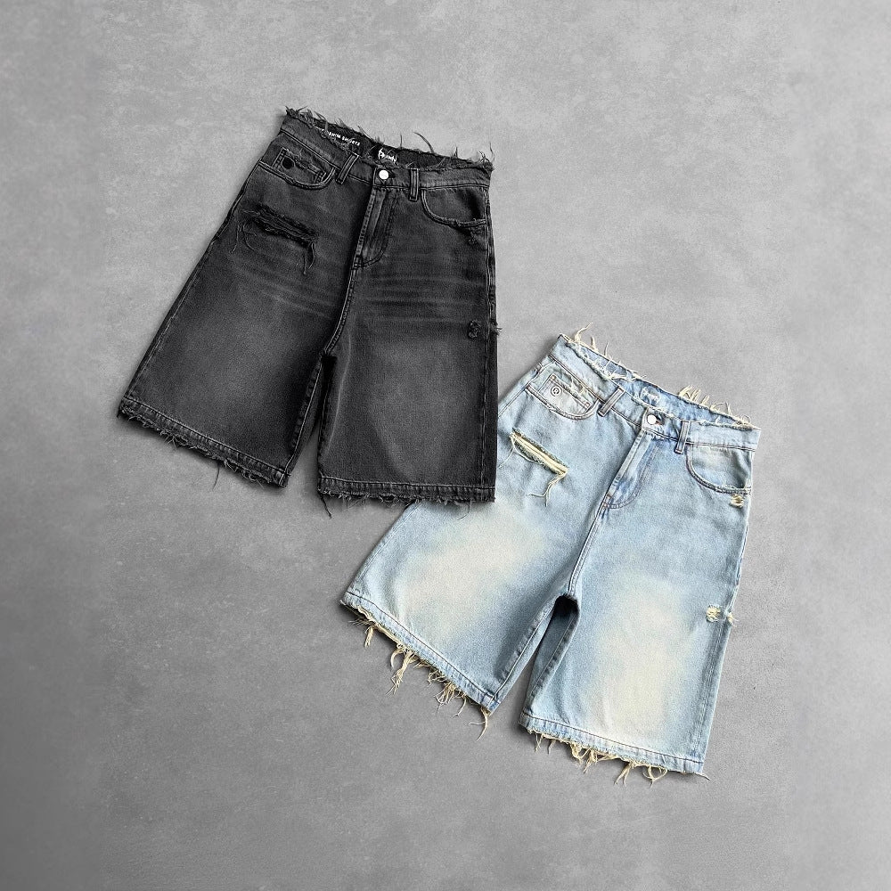 Gothic Washed Denim Shorts