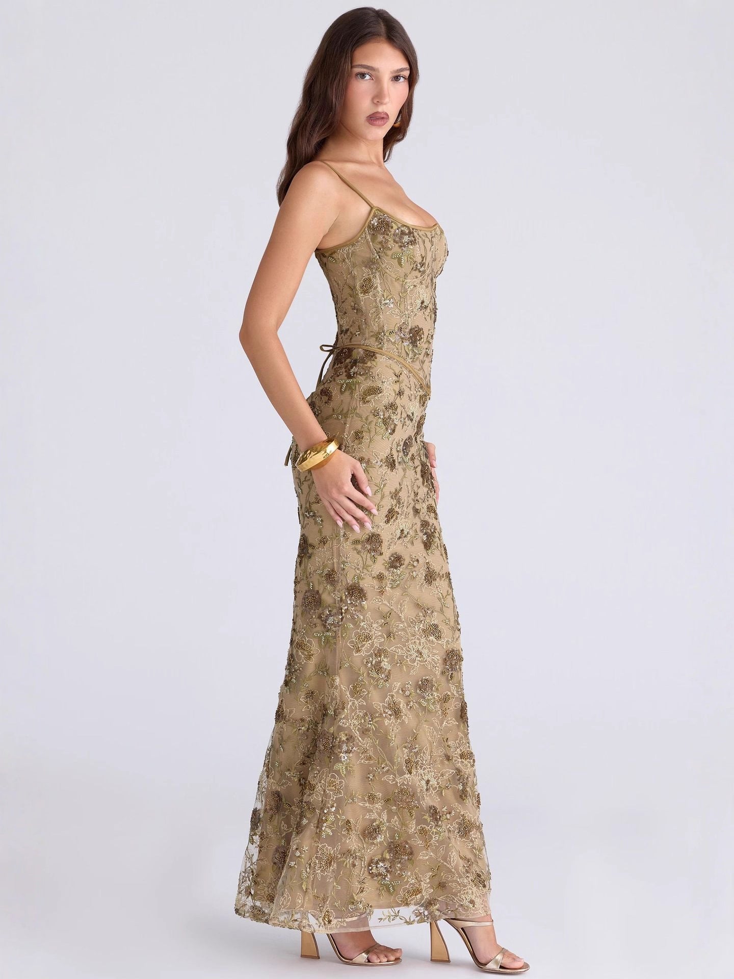 Elegant Backless Lace-up Dress