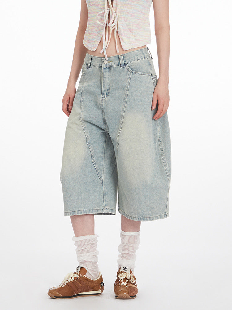 Retro Wide Leg Cropped Jeans