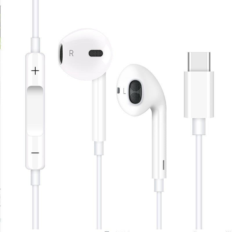 Round-hole wire-controlled iphone flat-head headphones