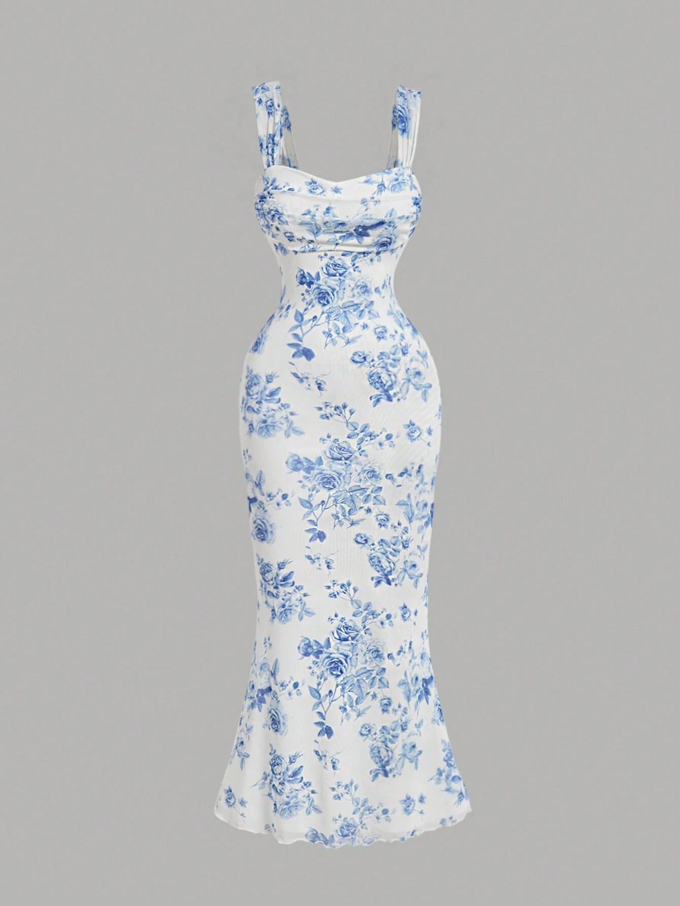 Blue and White Floral Dress