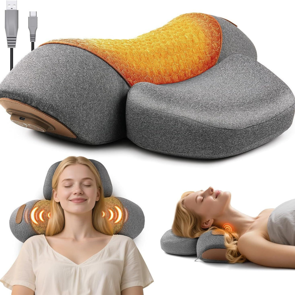 Amazon Spot English Switch Cervical Spine Pillow to Protect the Vertebrae for Sleeping Special Massage Spine Non-Traction Heating Compress