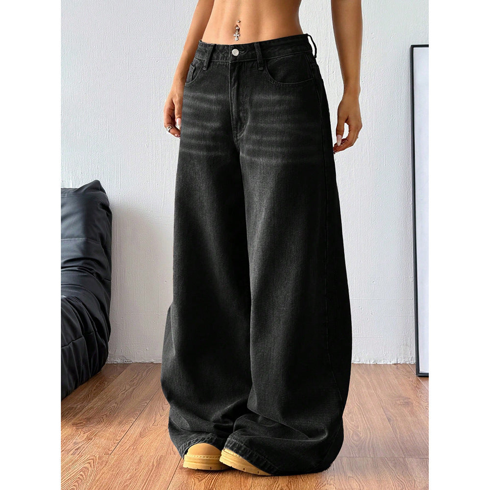 American Retro Simple Straight-Leg Jeans