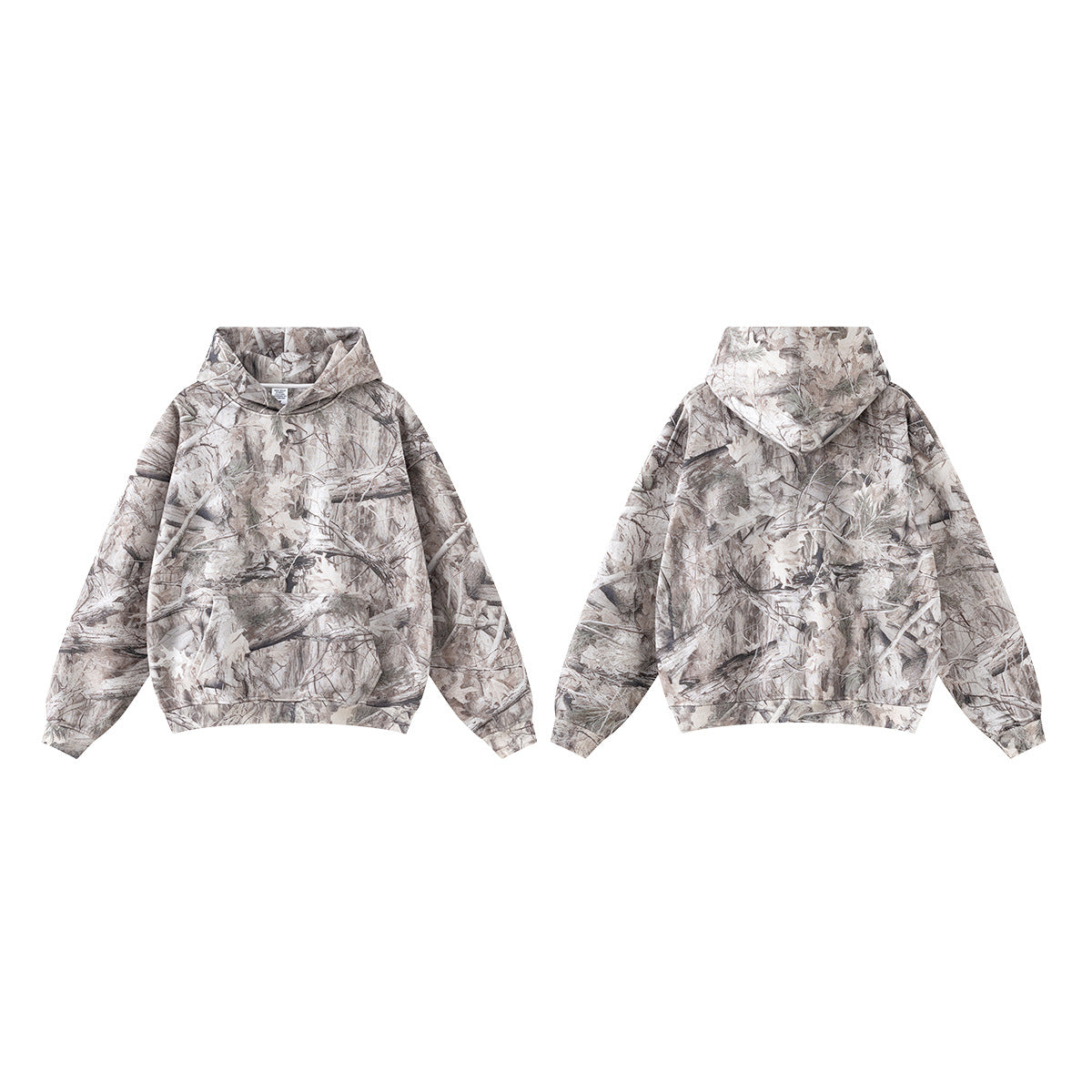 Desert branch camouflage hooded sweatshirt for trendy men