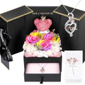 Bear Rose Double Door Gift Box with Everlasting Flower