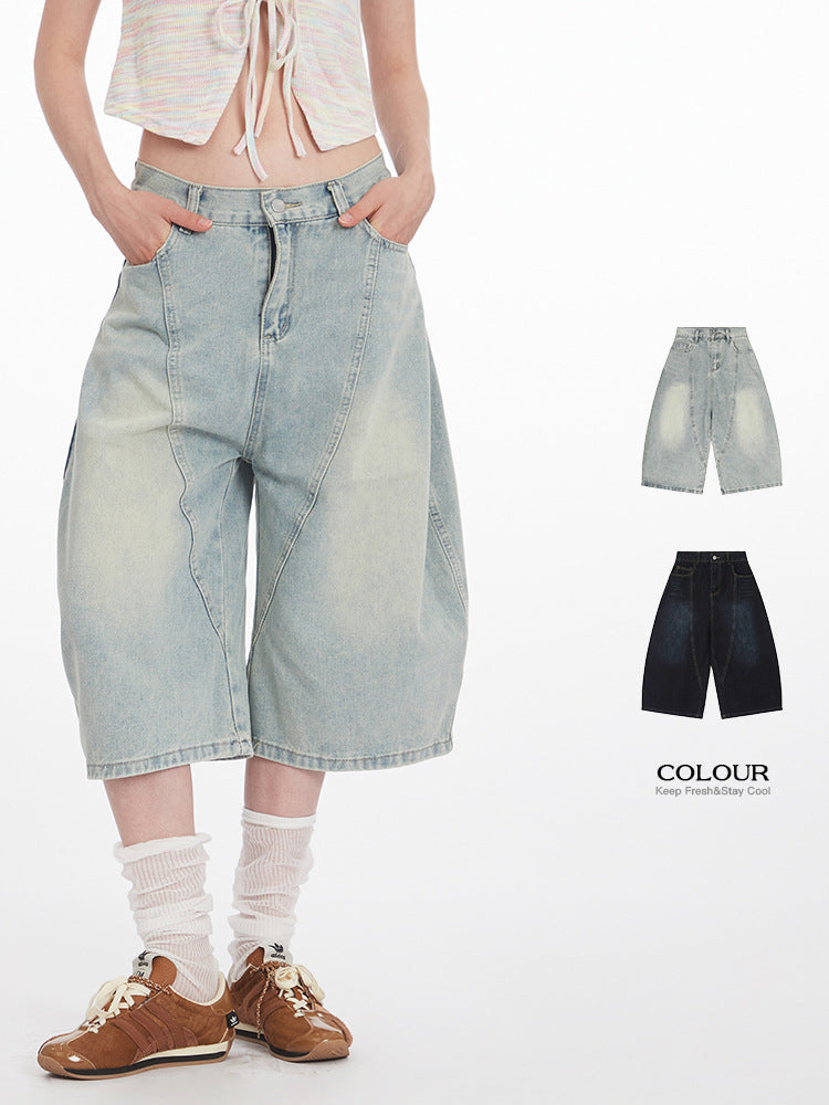 Retro Wide Leg Cropped Jeans