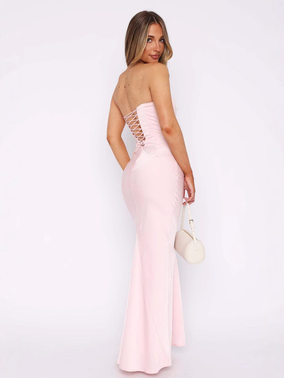 Satin Bodycon Tube Dress