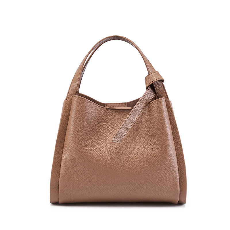 Genuine Leather Women Bucket Bag