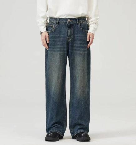 American Retro Simple Straight-Leg Jeans