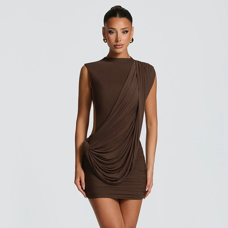Sleeveless Bodycon Dress with Ribbon Details