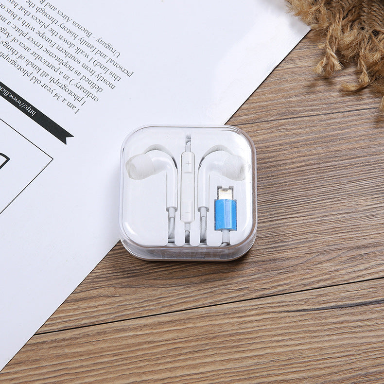 Round-hole wire-controlled iphone flat-head headphones