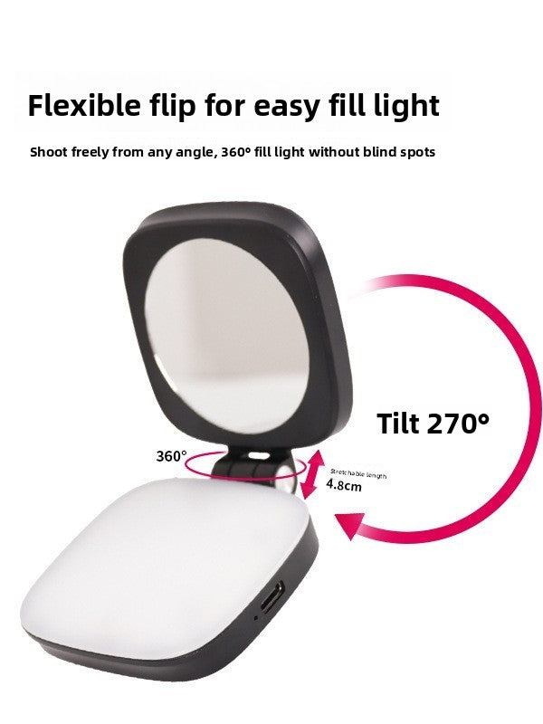 Magnetic Phone Fill Light with Makeup Mirror