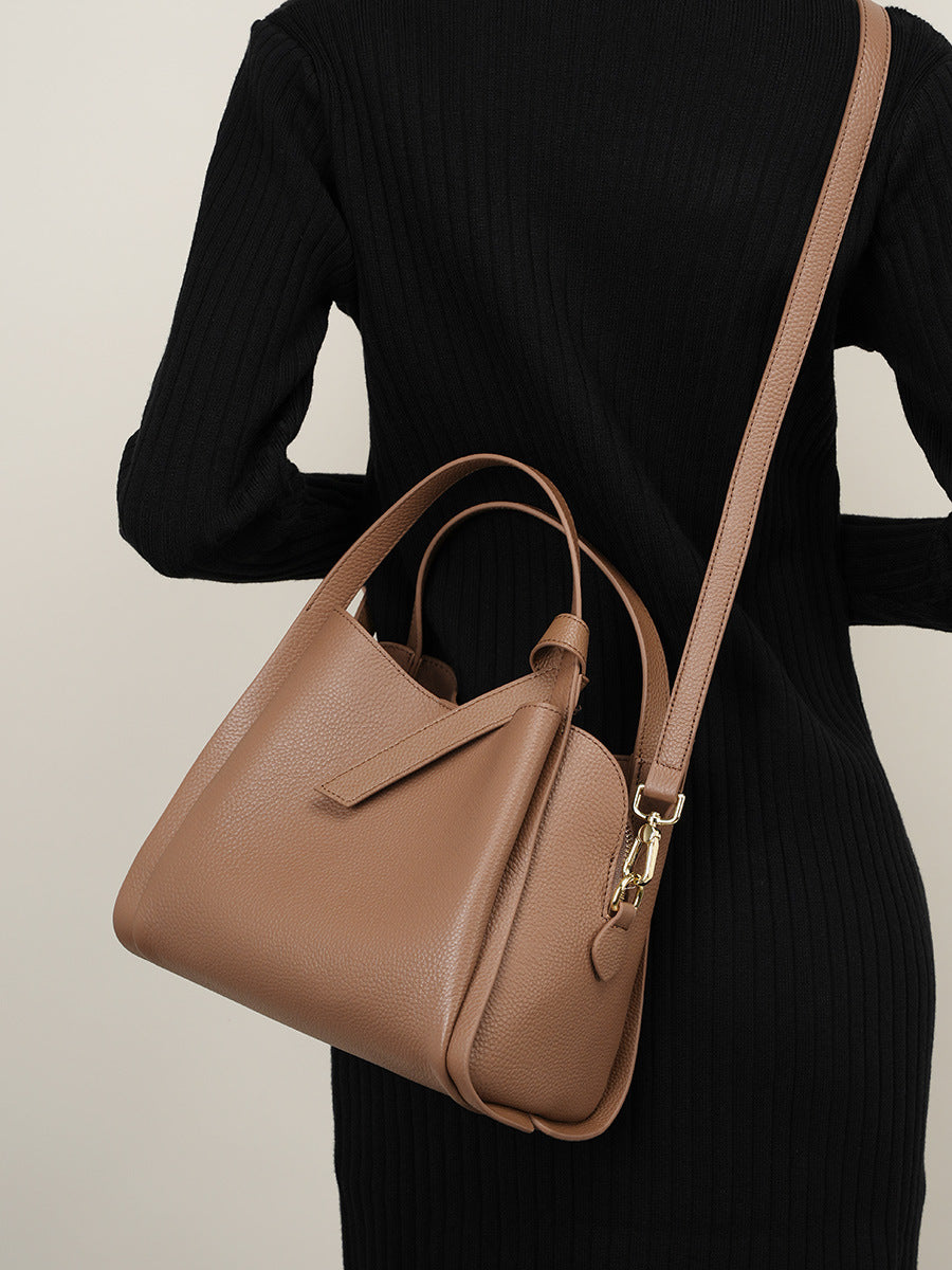 Genuine Leather Women Bucket Bag