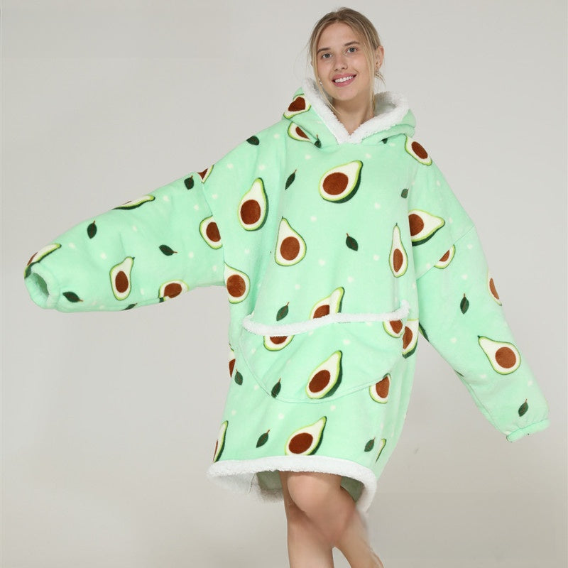 Lazy Man TV Hooded Sweatshirt Blanket