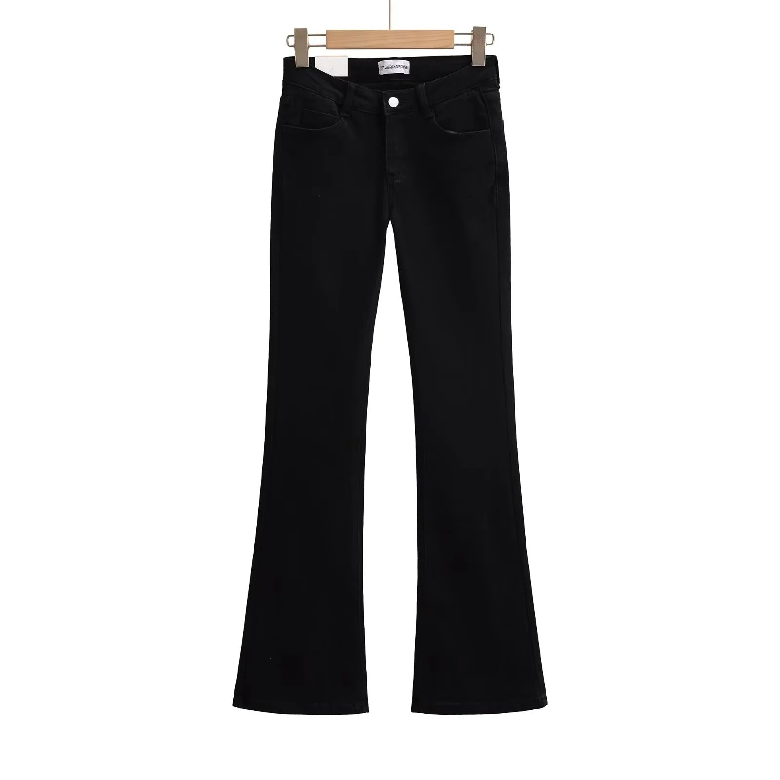 Womens Low Waist Flared Denim Pants
