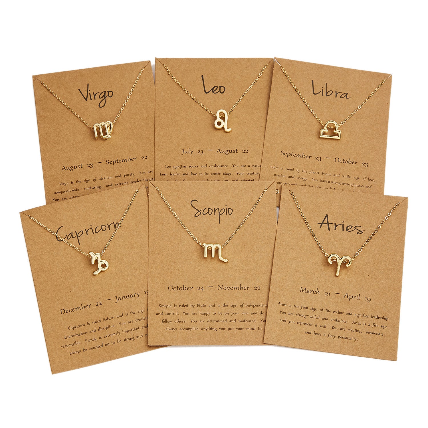 The 12 zodiac signs water diamond paper card necklace is a versatile collarbone chain
