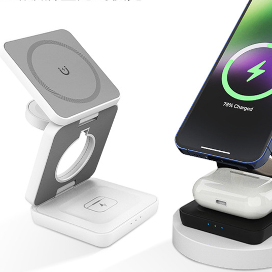 Multifunctional Foldable Magnetic Wireless Charger Phone Holder