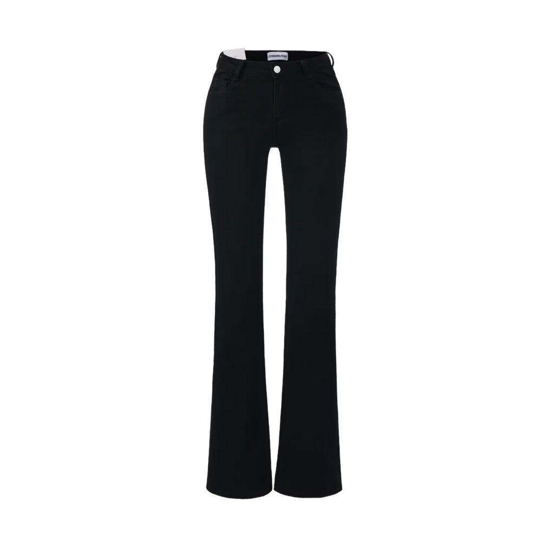 Womens Low Waist Flared Denim Pants