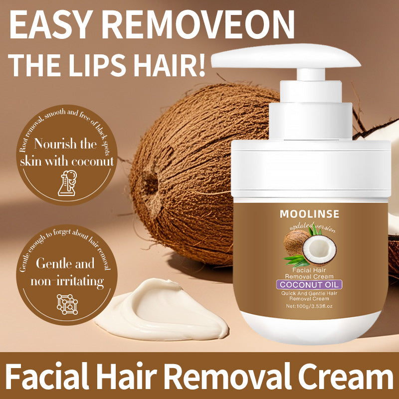 Coconut Oil Hair Removal Cream for Face and Body