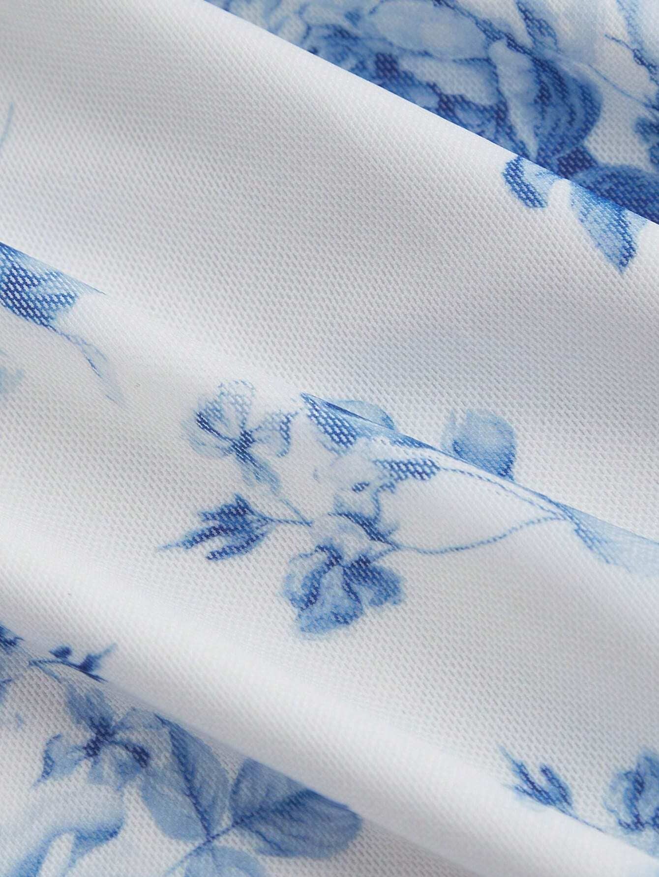 Blue and White Floral Dress