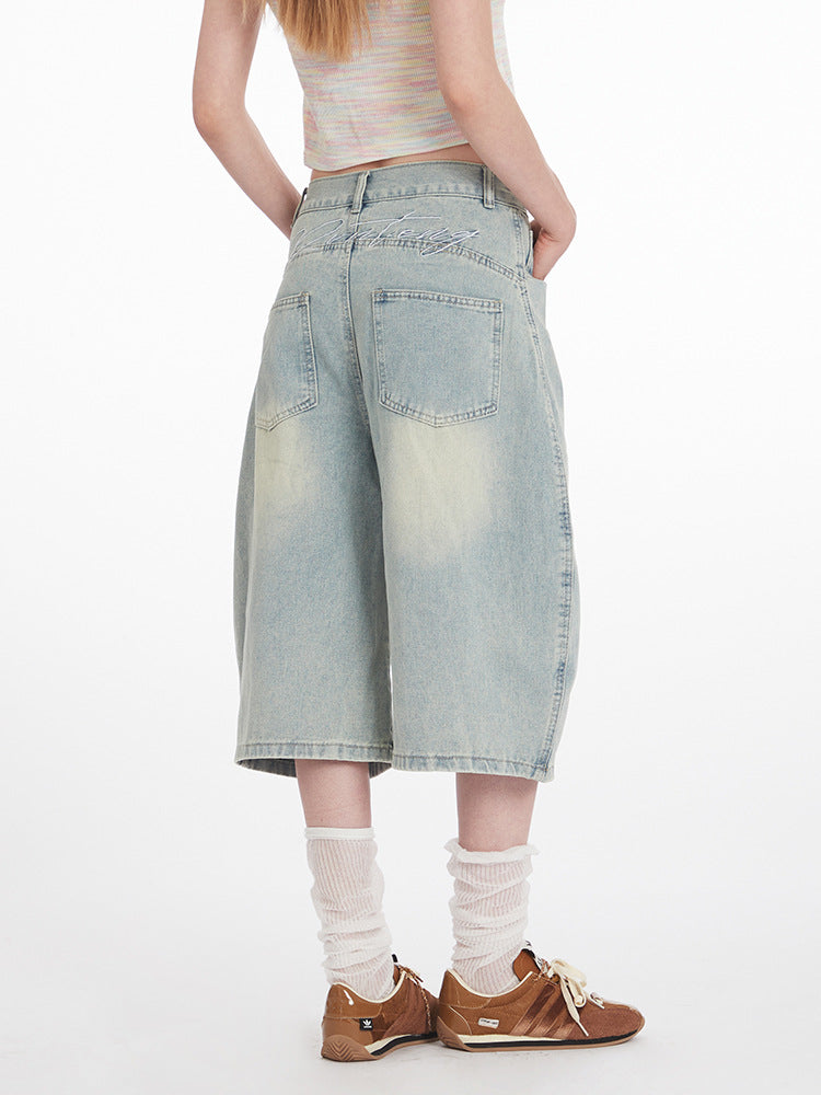 Retro Wide Leg Cropped Jeans