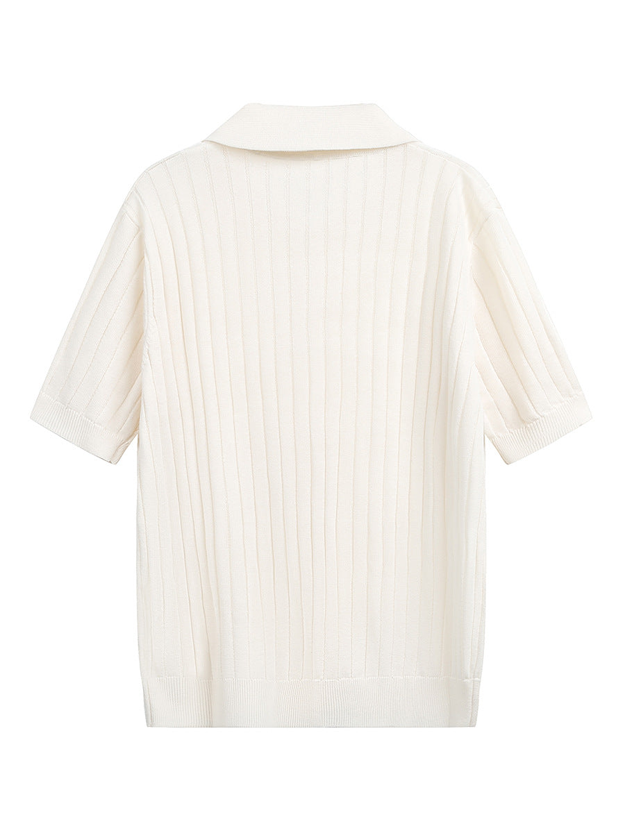 Casual Short Sleeve Flip Collar Men's Shirt
