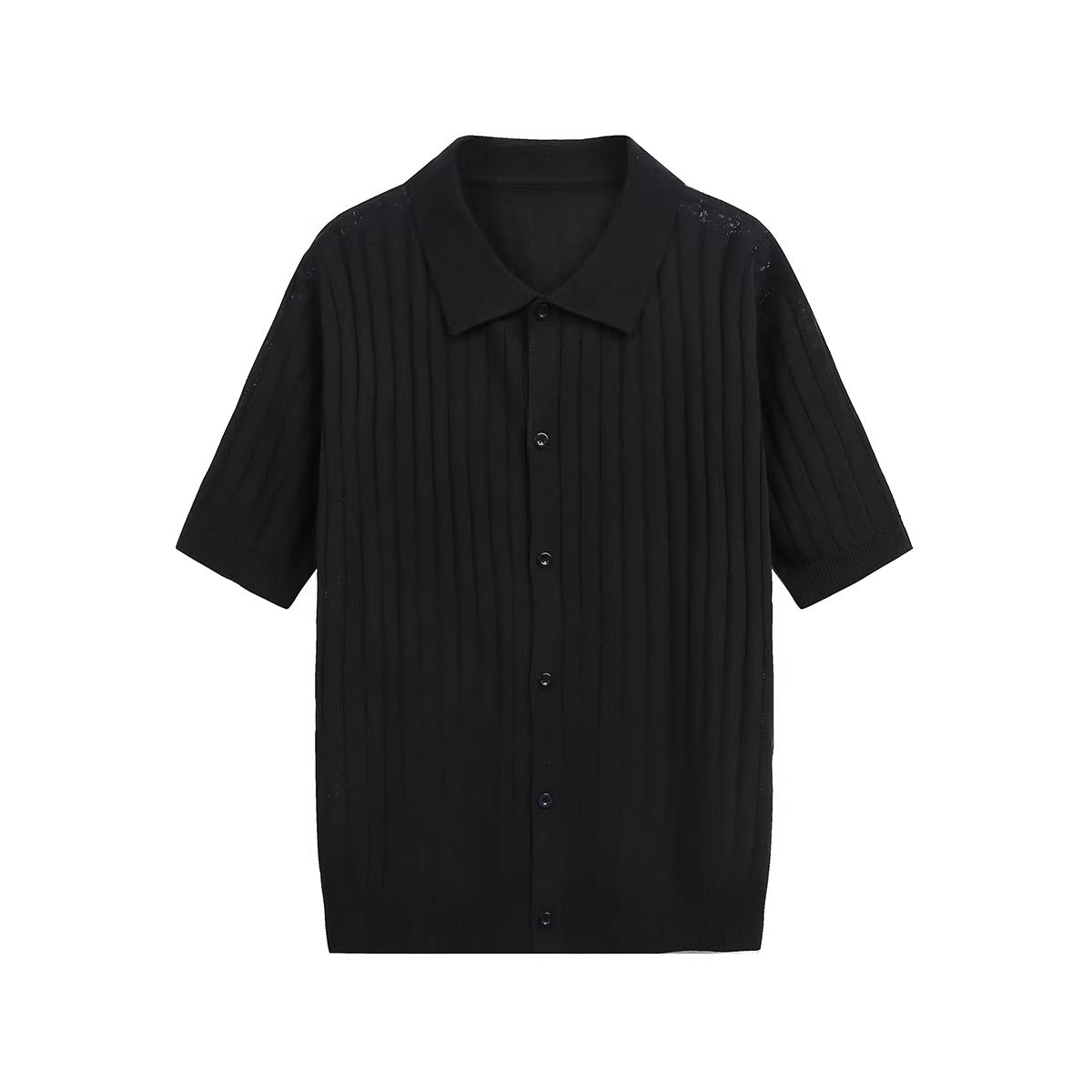Casual Short Sleeve Flip Collar Men's Shirt