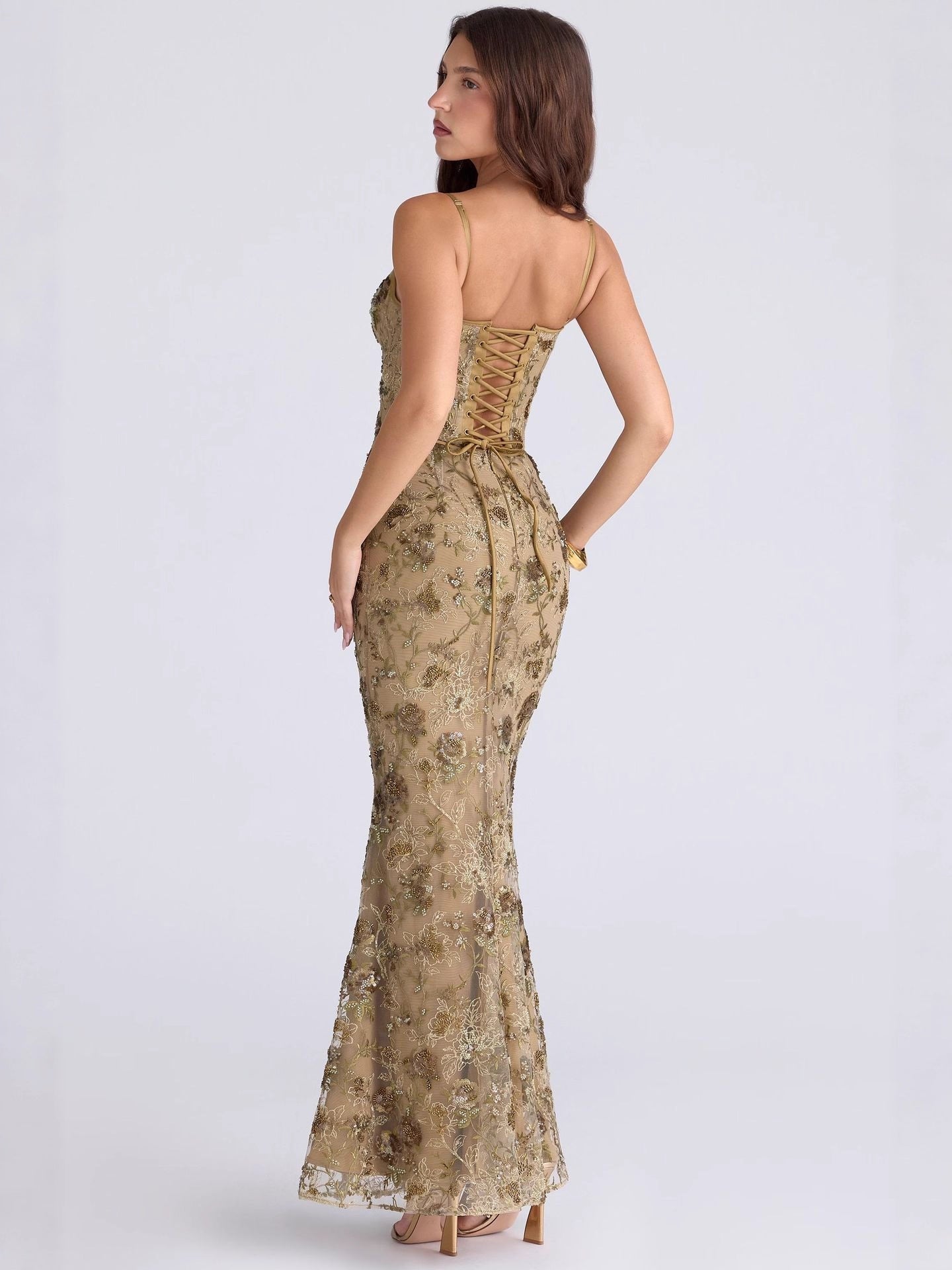 Elegant Backless Lace-up Dress