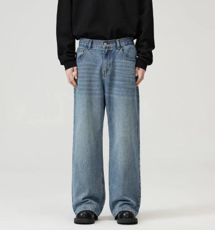 American Retro Simple Straight-Leg Jeans