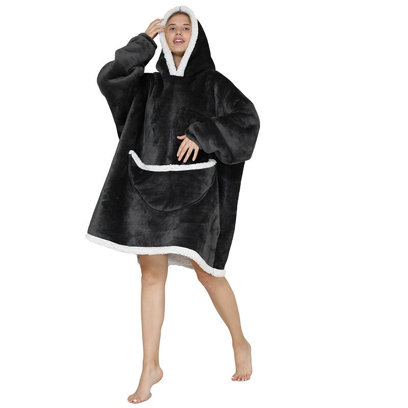Lazy Man TV Hooded Sweatshirt Blanket