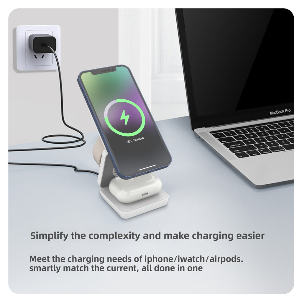 Multifunctional Foldable Magnetic Wireless Charger Phone Holder
