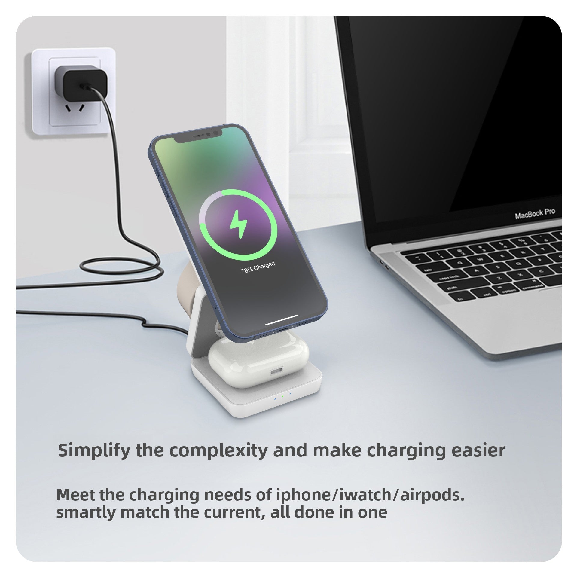 Multifunctional Foldable Magnetic Wireless Charger Phone Holder