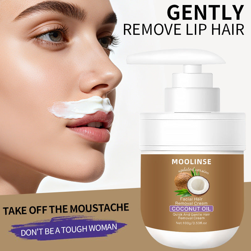 Coconut Oil Hair Removal Cream for Face and Body